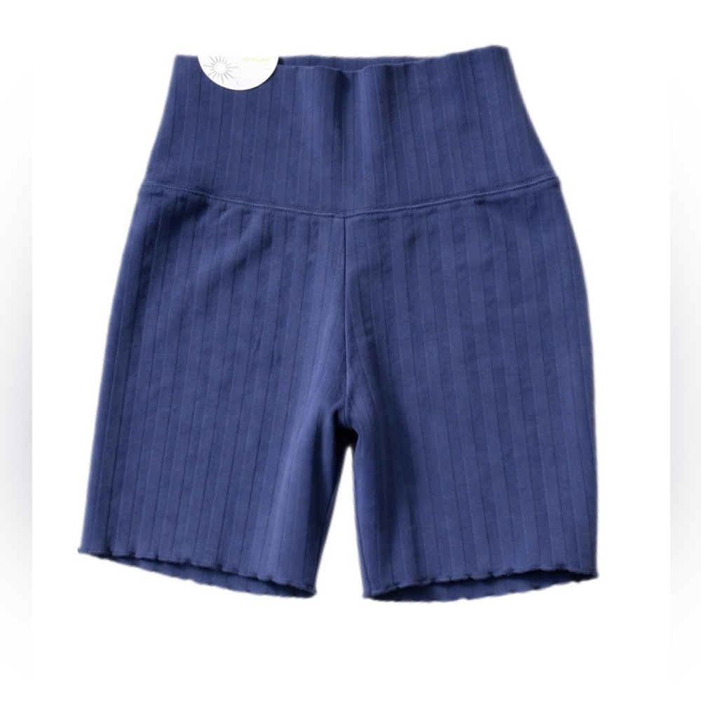Offline by Aerie Blue Ribbed Hi Rise Bike Shorts Size S